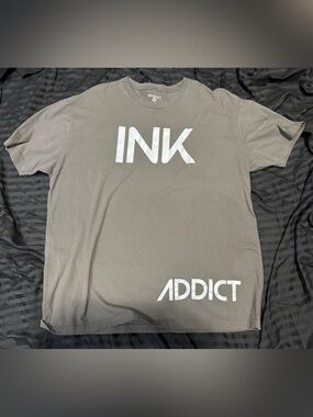 INK ADDICT Men's Short Sleeve Graphic Tee — Gray